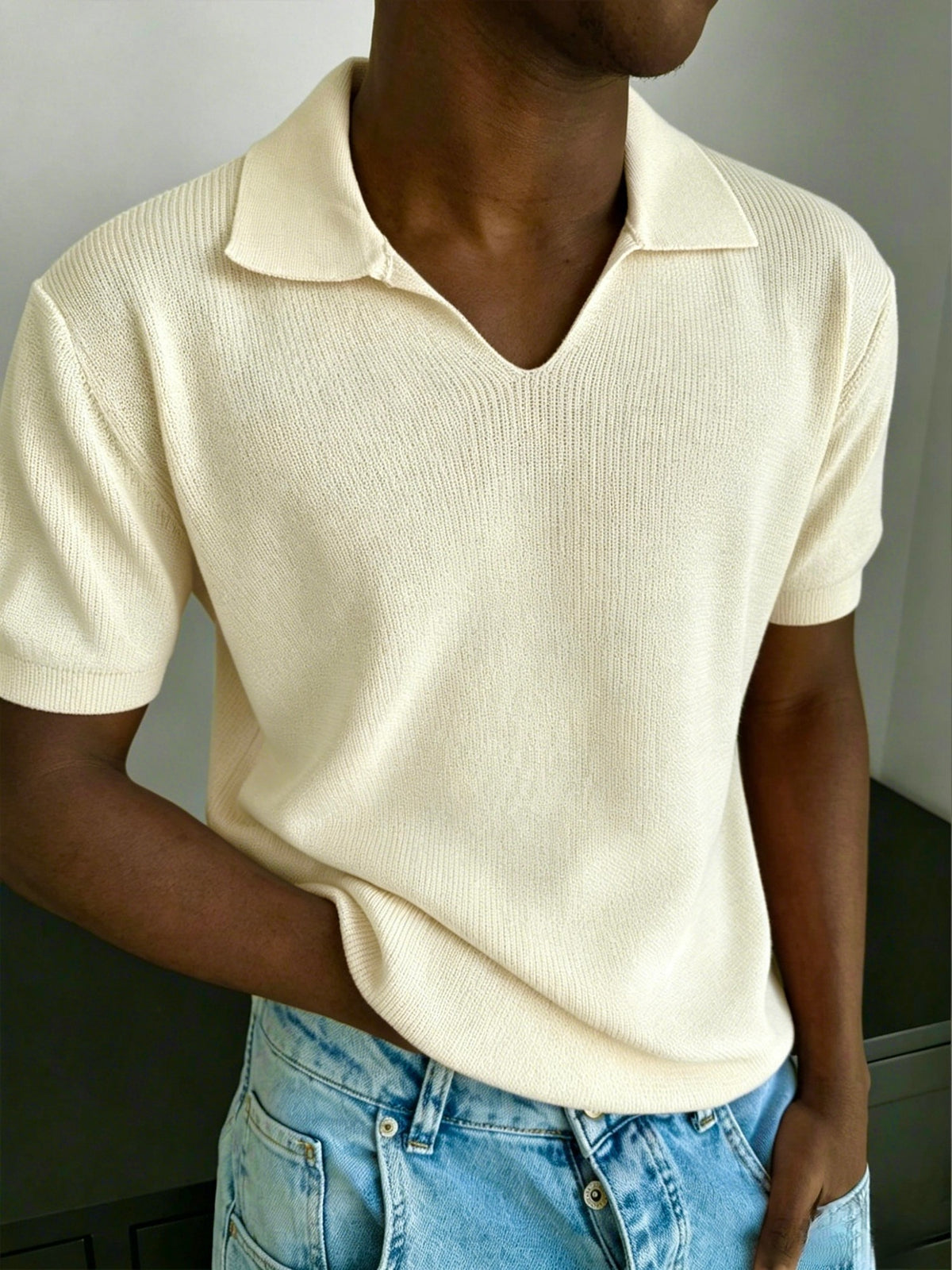Remy Rib Polo - Apricot