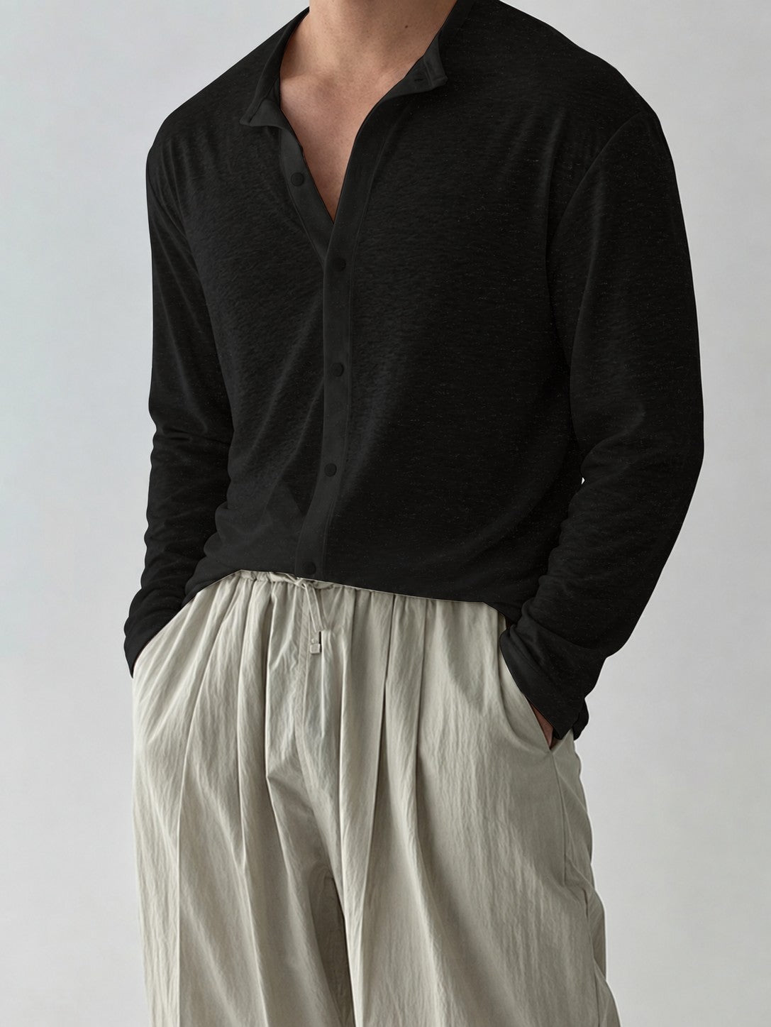Cassian Slub Shirt - Black