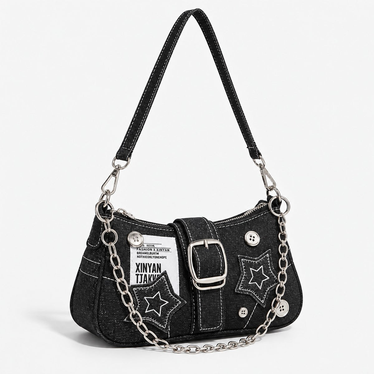 Vesper Denim Bag - Black