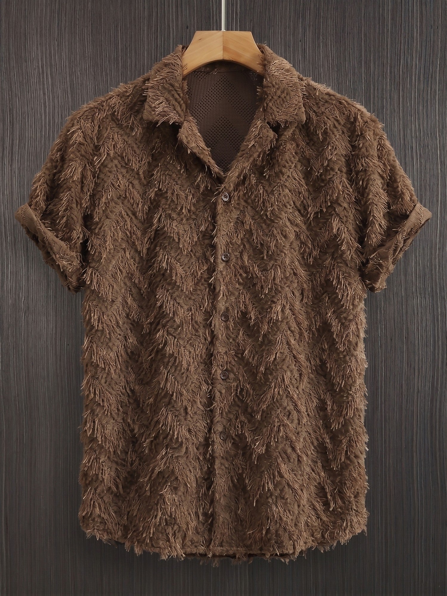 Rocco Fuzzy Shirt — Brown