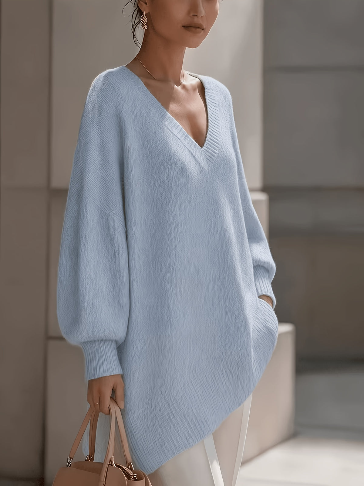 Maren Lantern Pullover - Sky Blue
