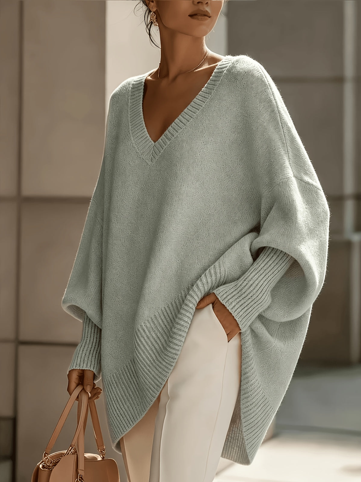 Maren Lantern Pullover - Sage Green