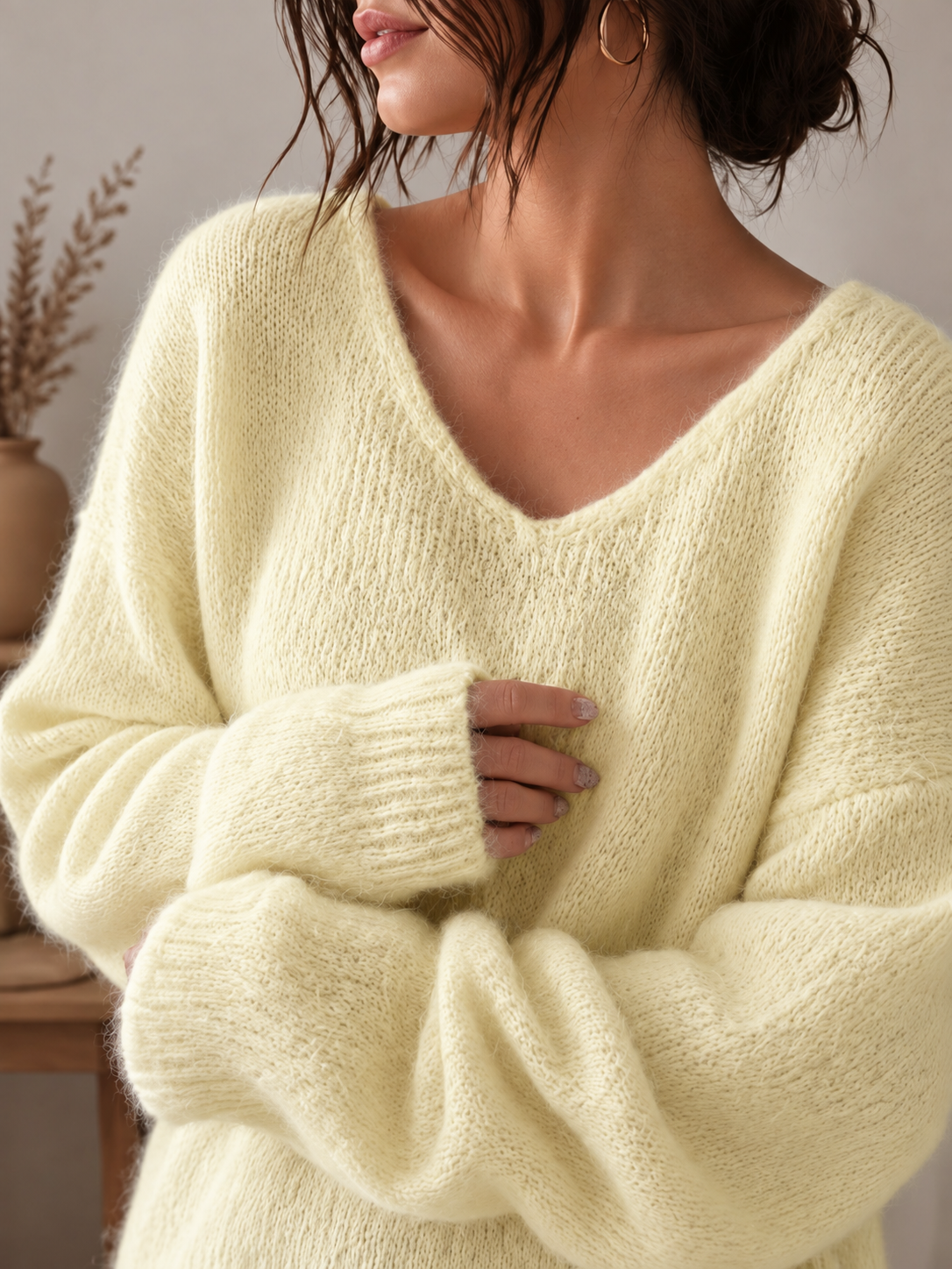 Wren Fuzzy Pullover - Ivory