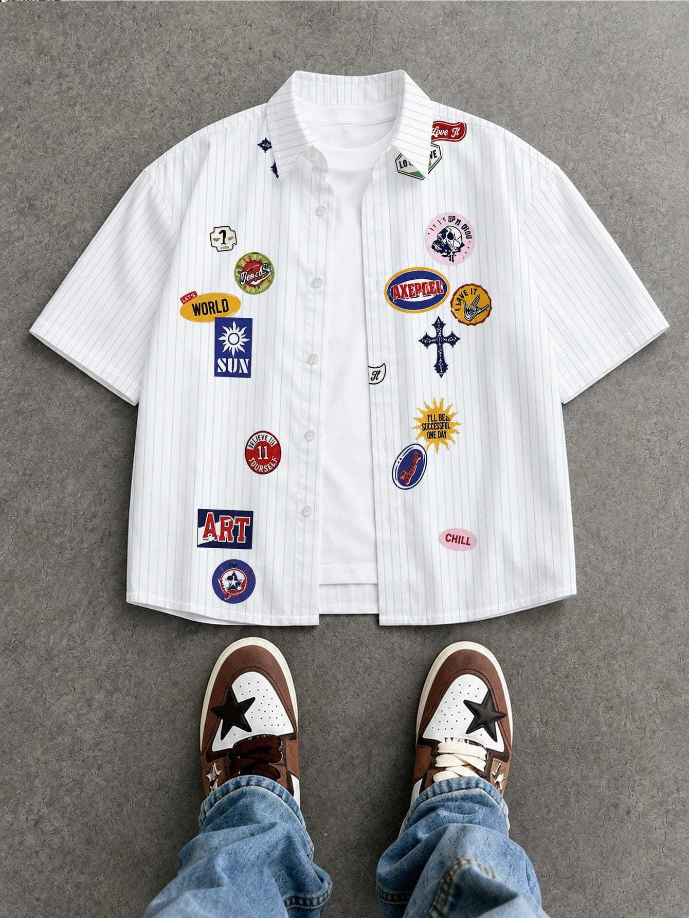 Arlo Patch Shirt — White