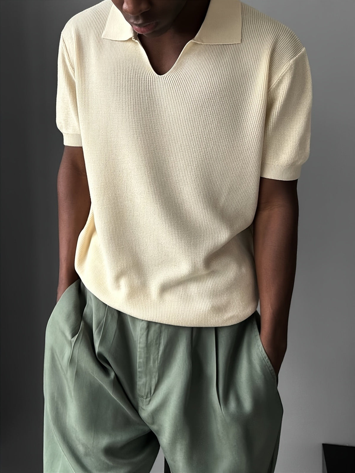 Remy Rib Polo - Apricot
