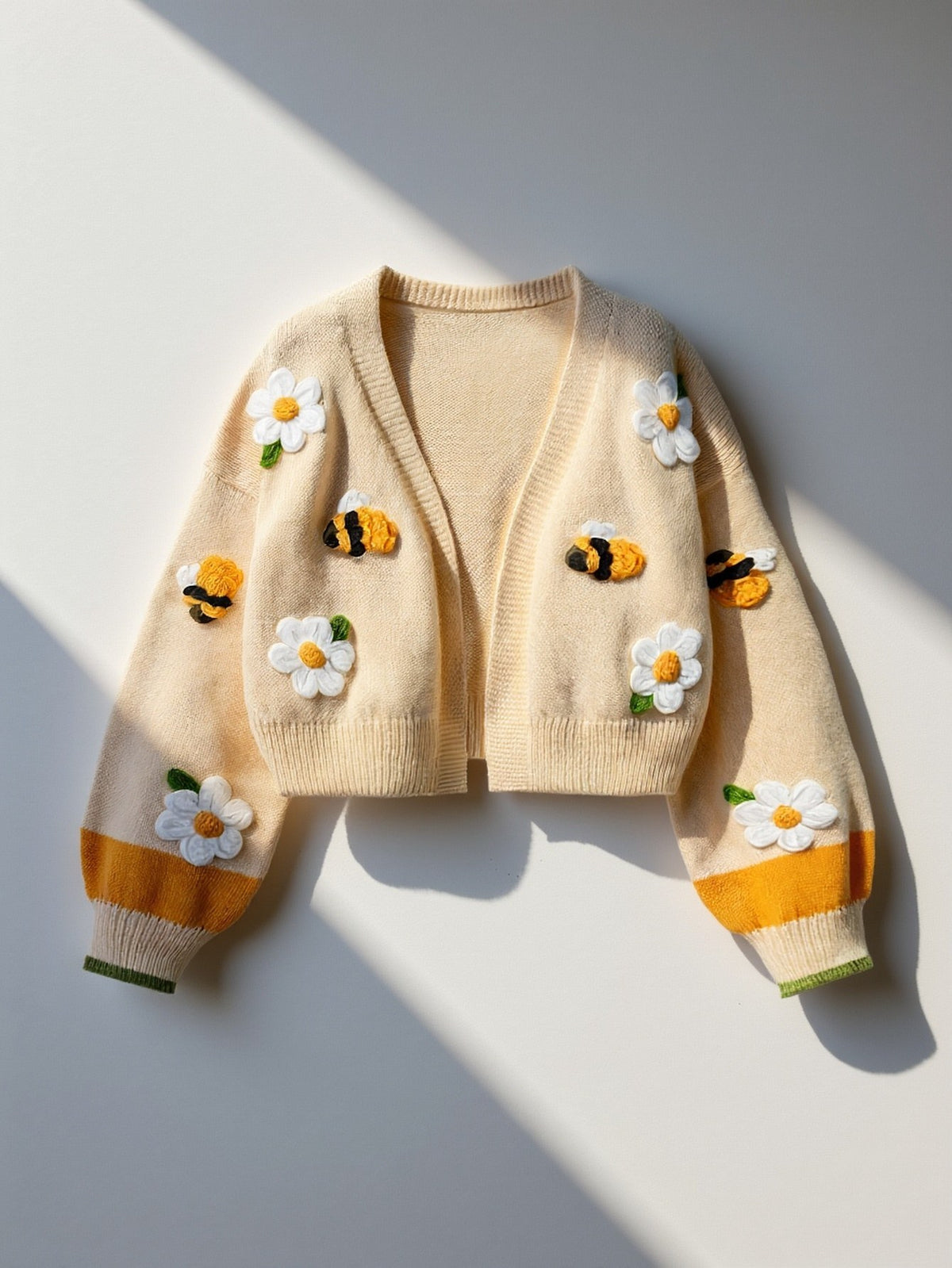 Posy Knit Cardigan — Apricot