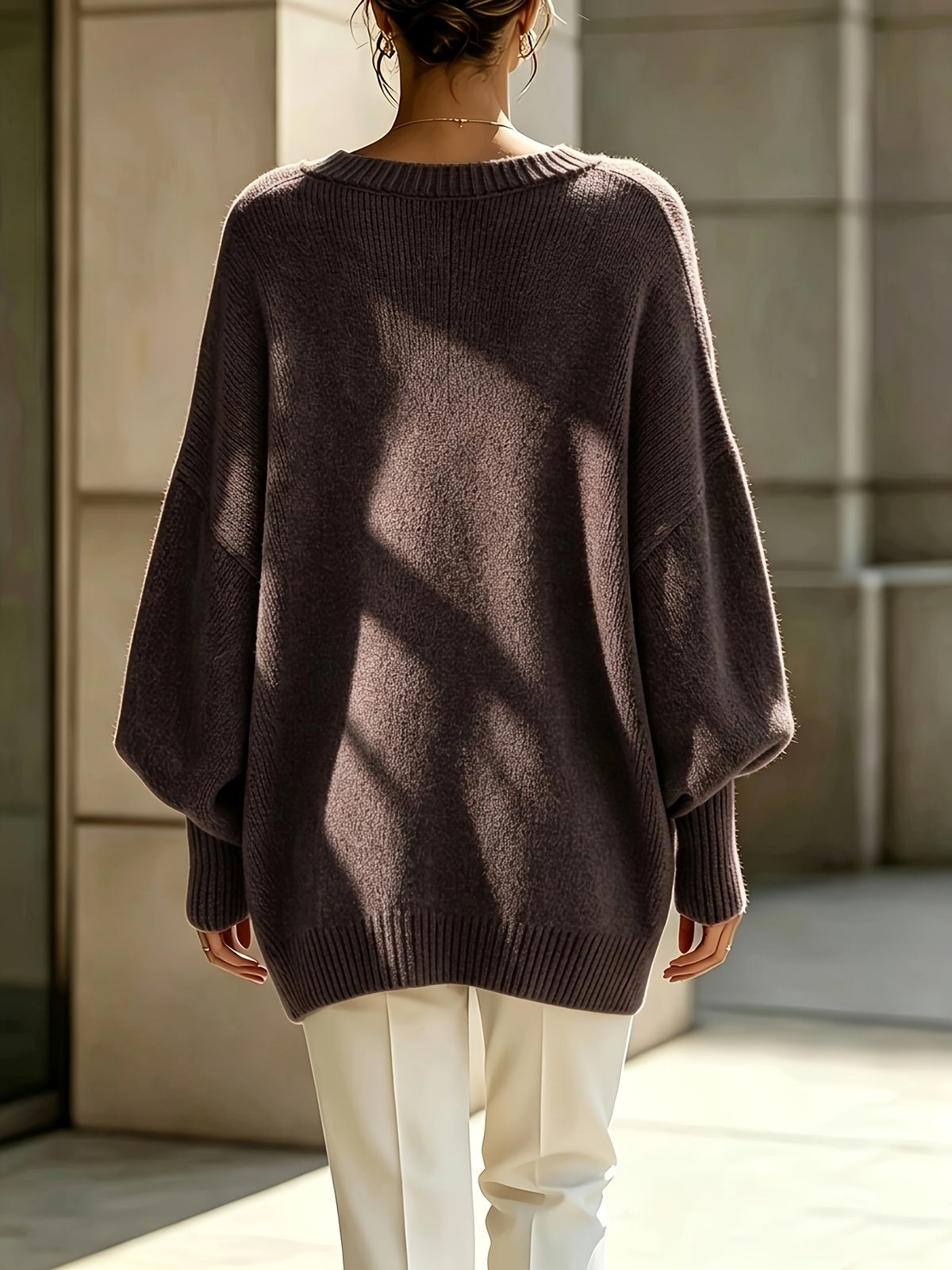 Maren Lantern Pullover - Coffee Brown