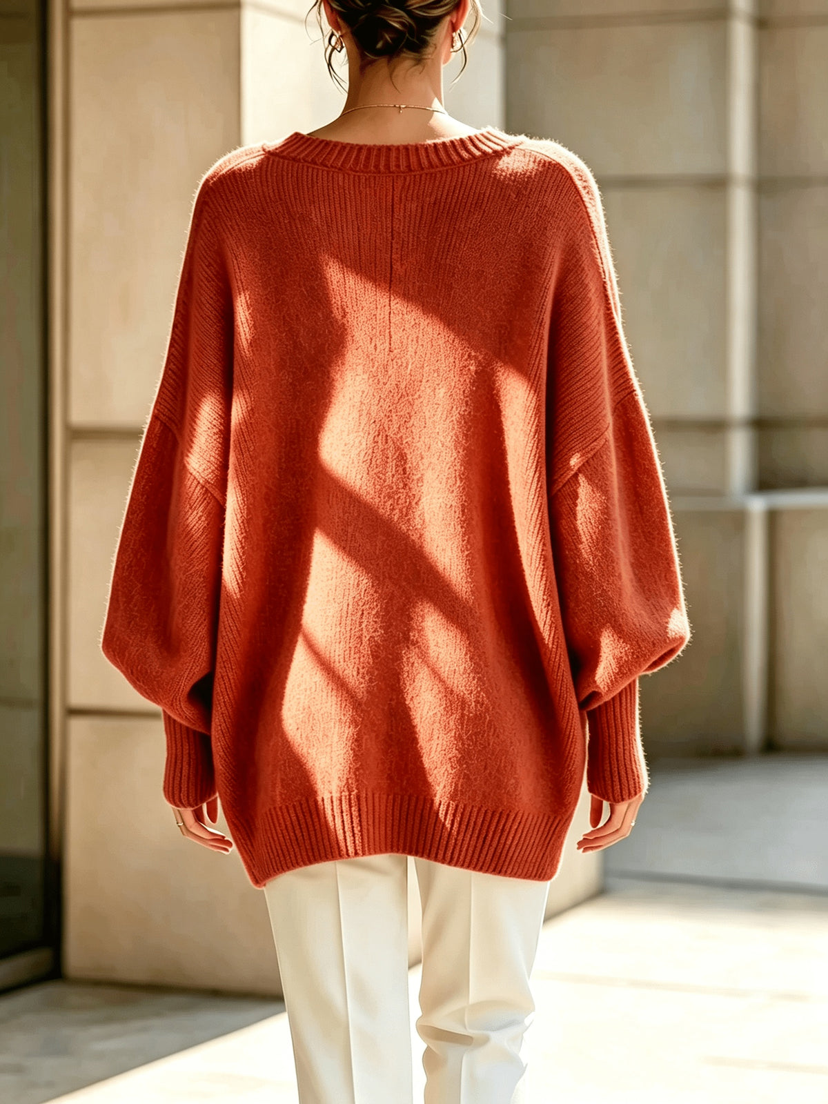 Maren Lantern Pullover - Terracotta