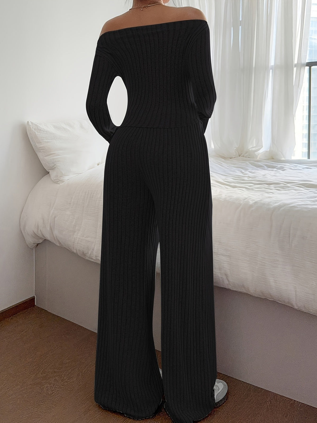 Mira Asym Knit Set - Black