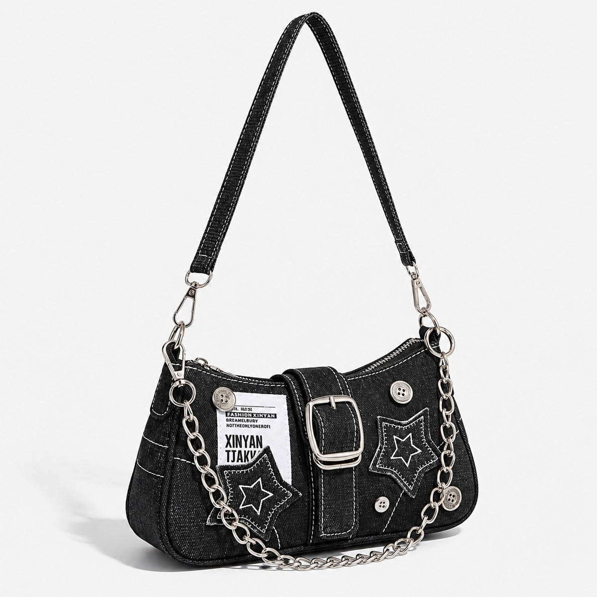 Vesper Denim Bag - Black