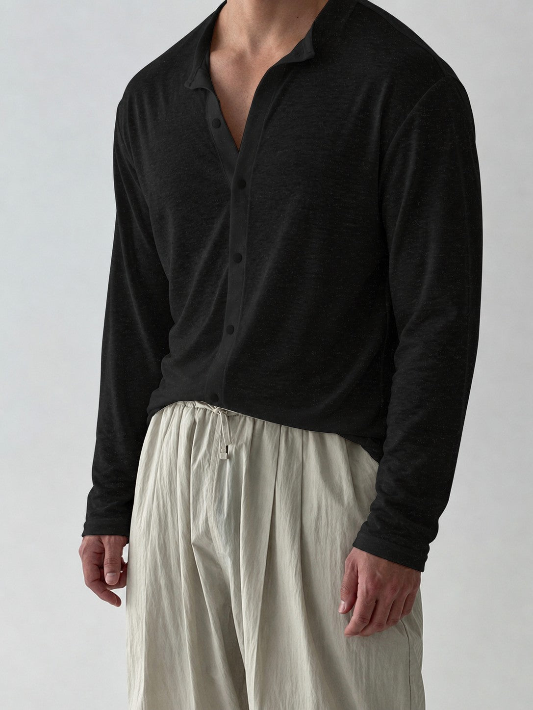 Cassian Slub Shirt - Black