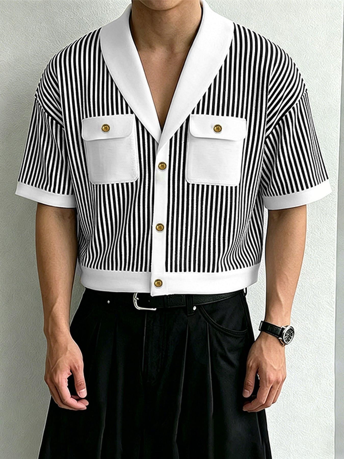 Tomas Stripe Shirt — Black