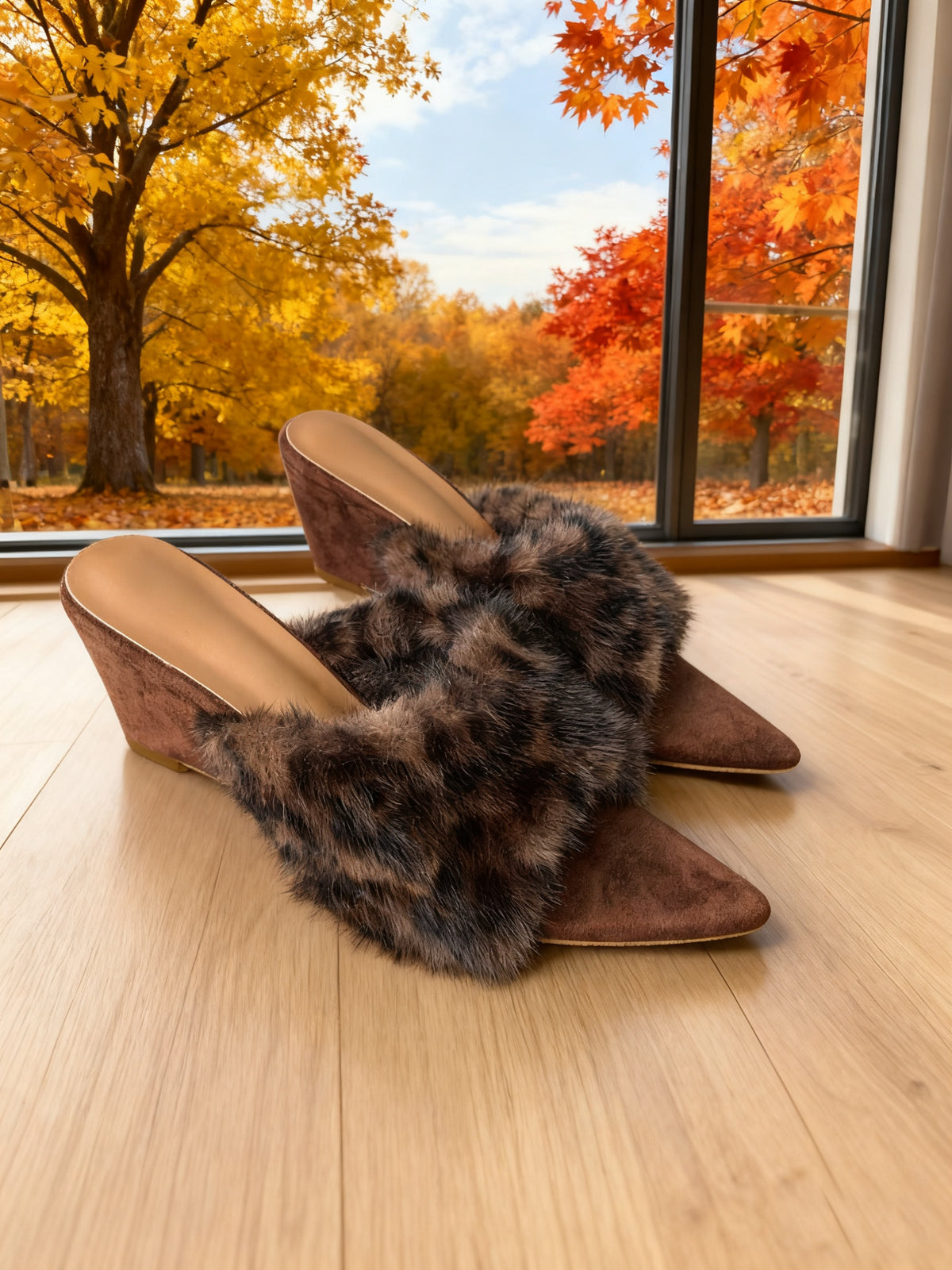 Nyx Wedge Mule - Dark Leopard