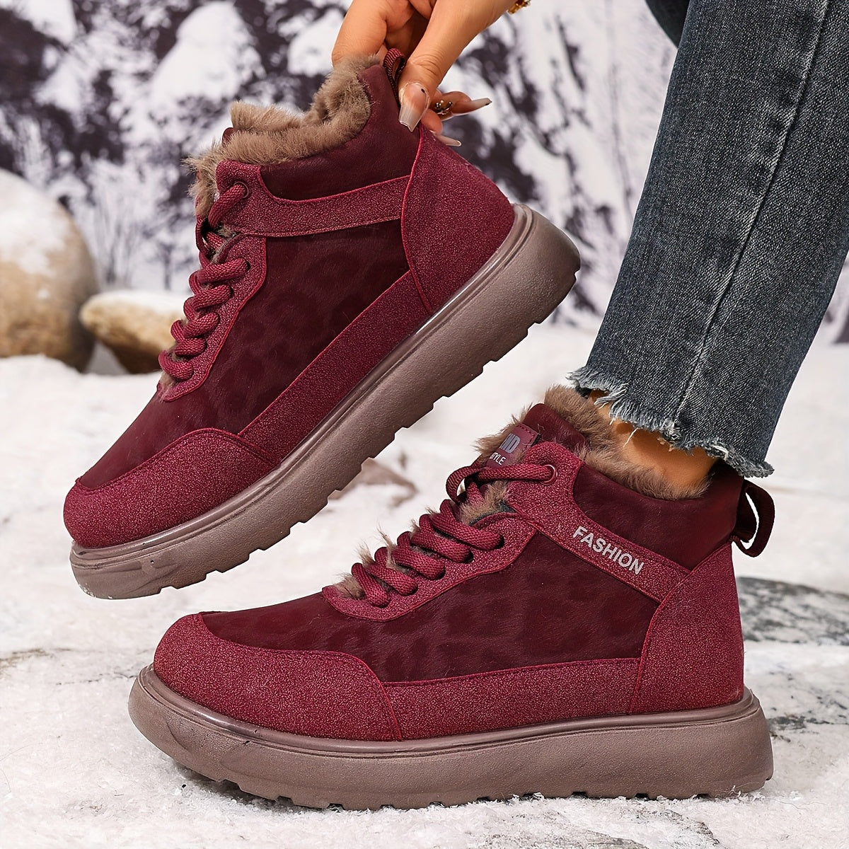 Quinn Plush Boot - Burgundy