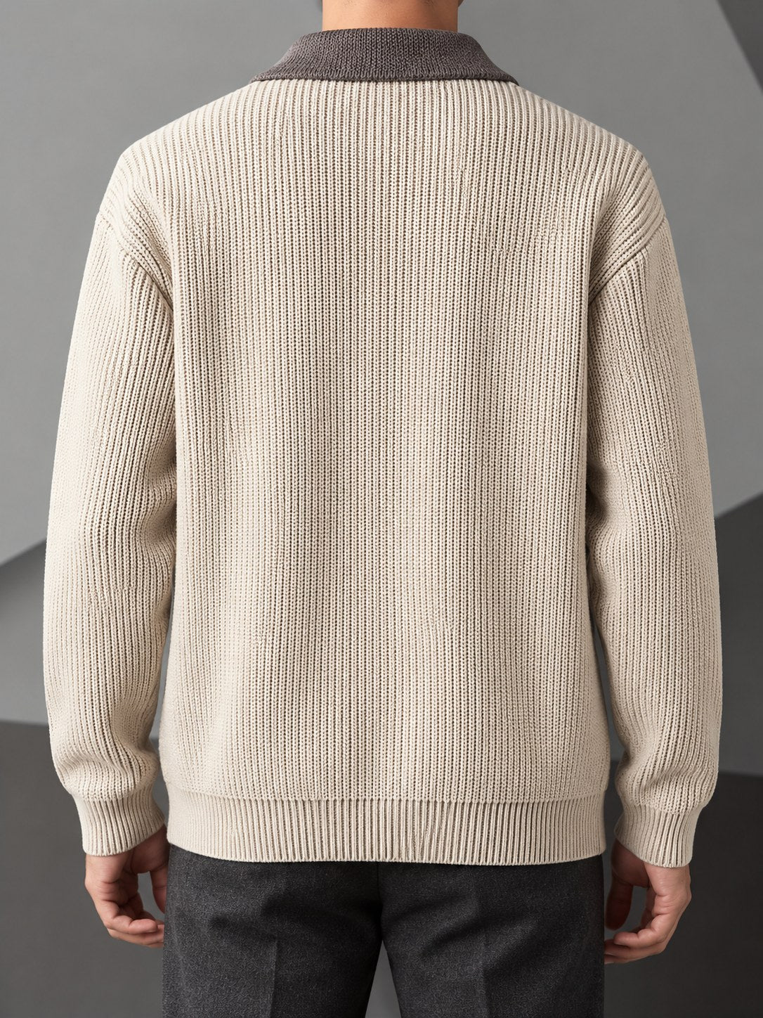 Colton Contrast Cardigan - Apricot