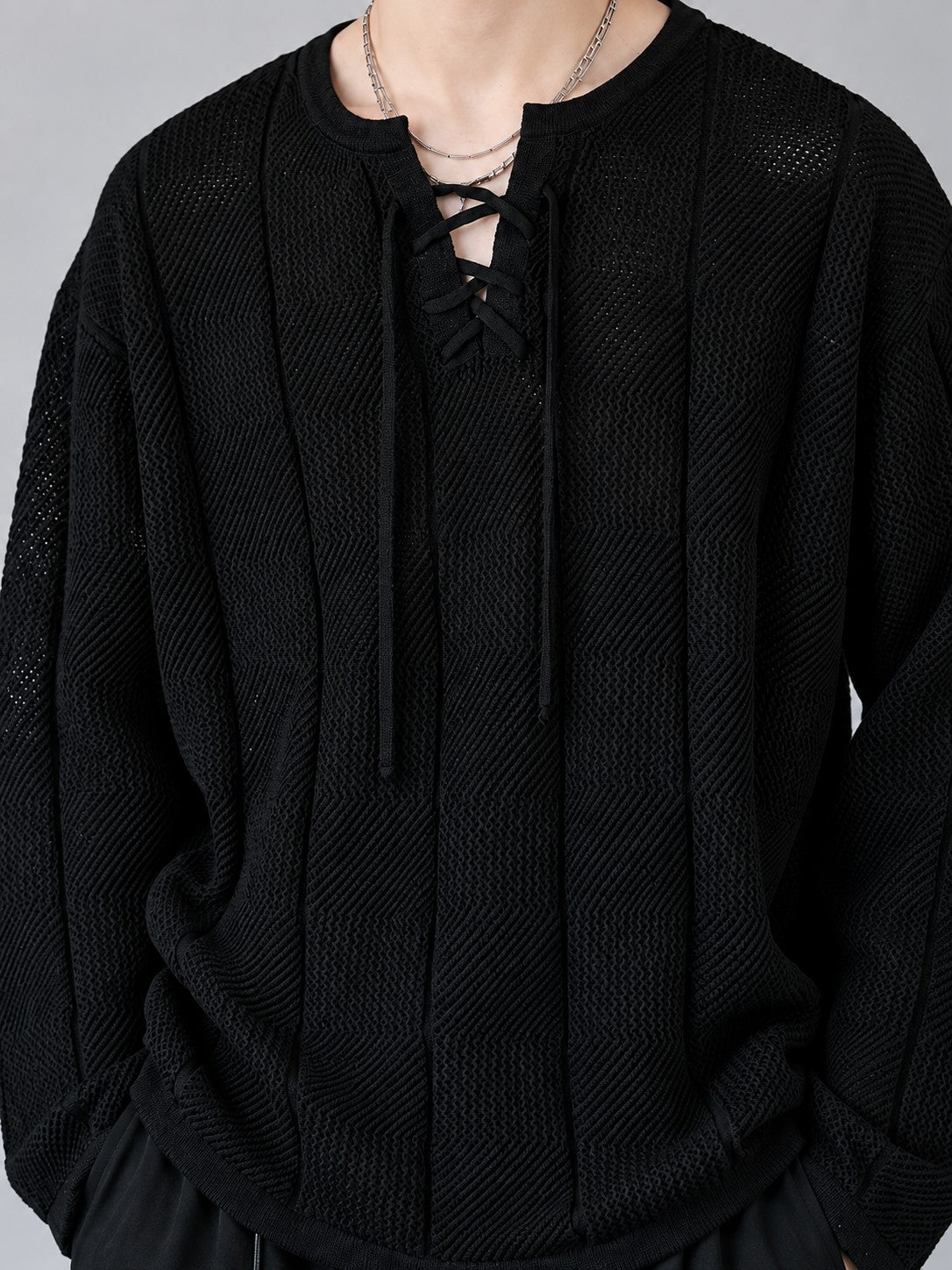 Orin Mesh Pullover - Black