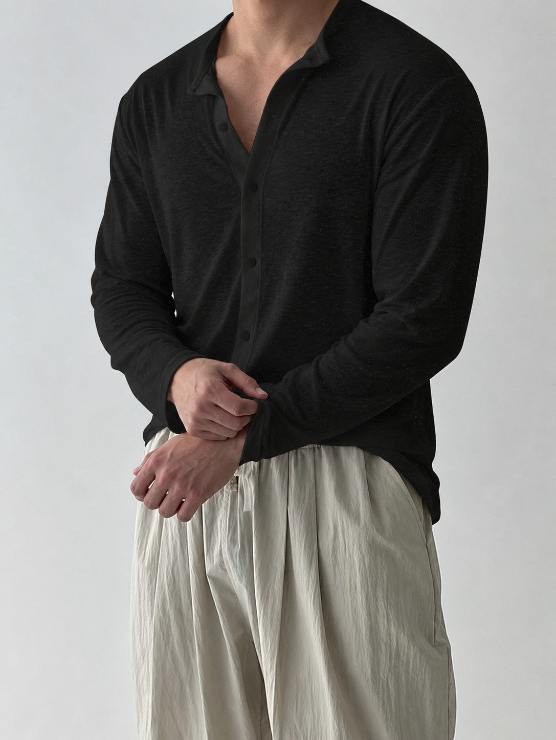 Cassian Slub Shirt - Black