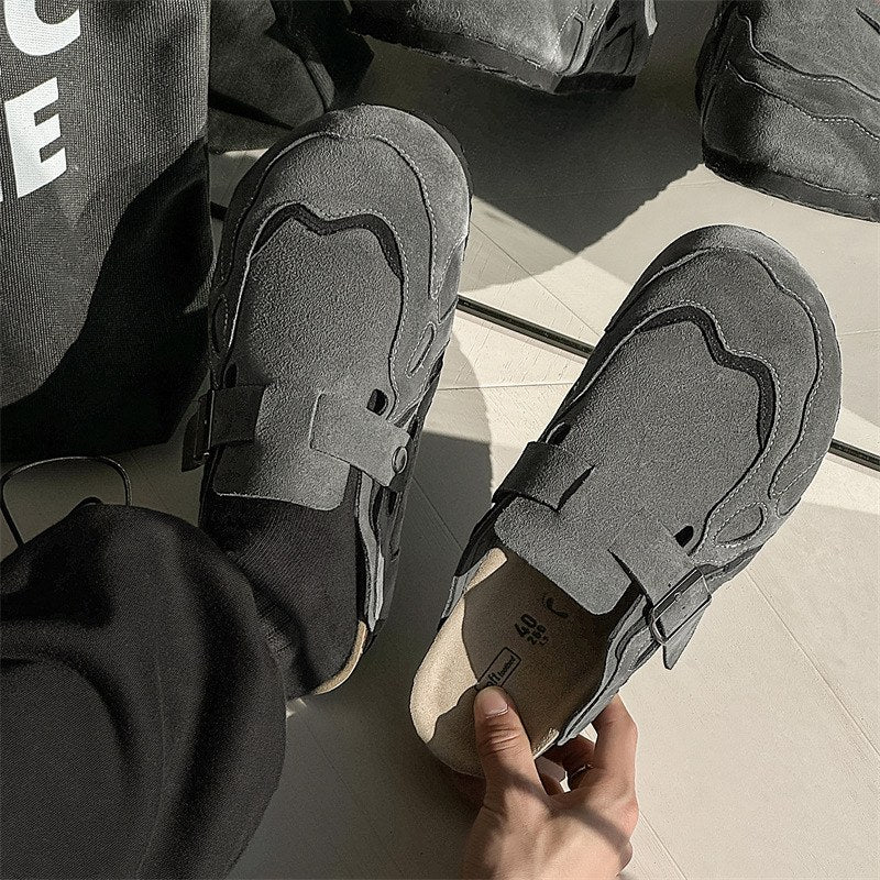 Felix Buckle Mule - Grey