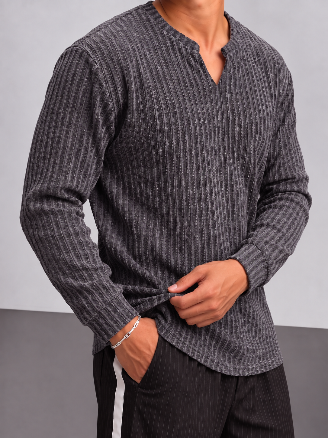 Rowan Rib Pullover - Charcoal