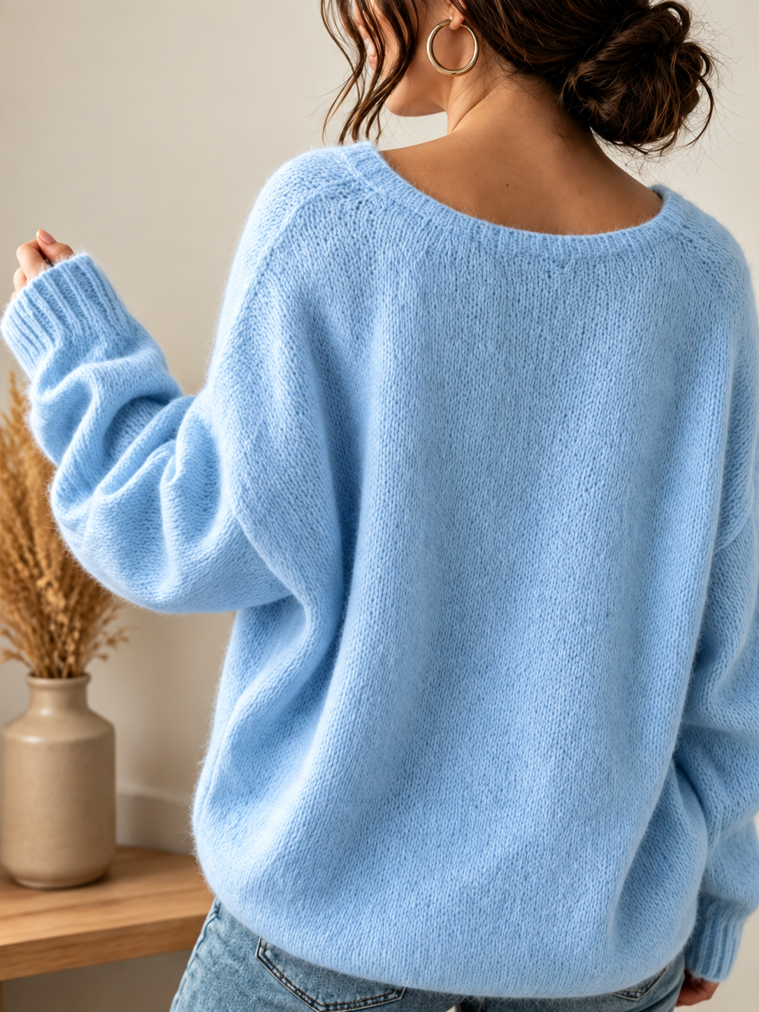 Wren Fuzzy Pullover - Powder Blue