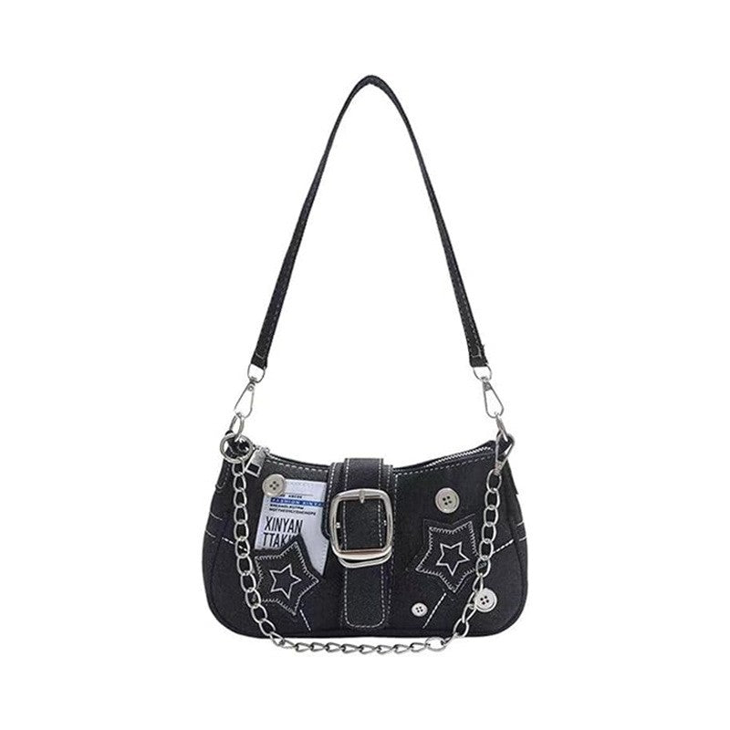 Vesper Denim Bag - Black