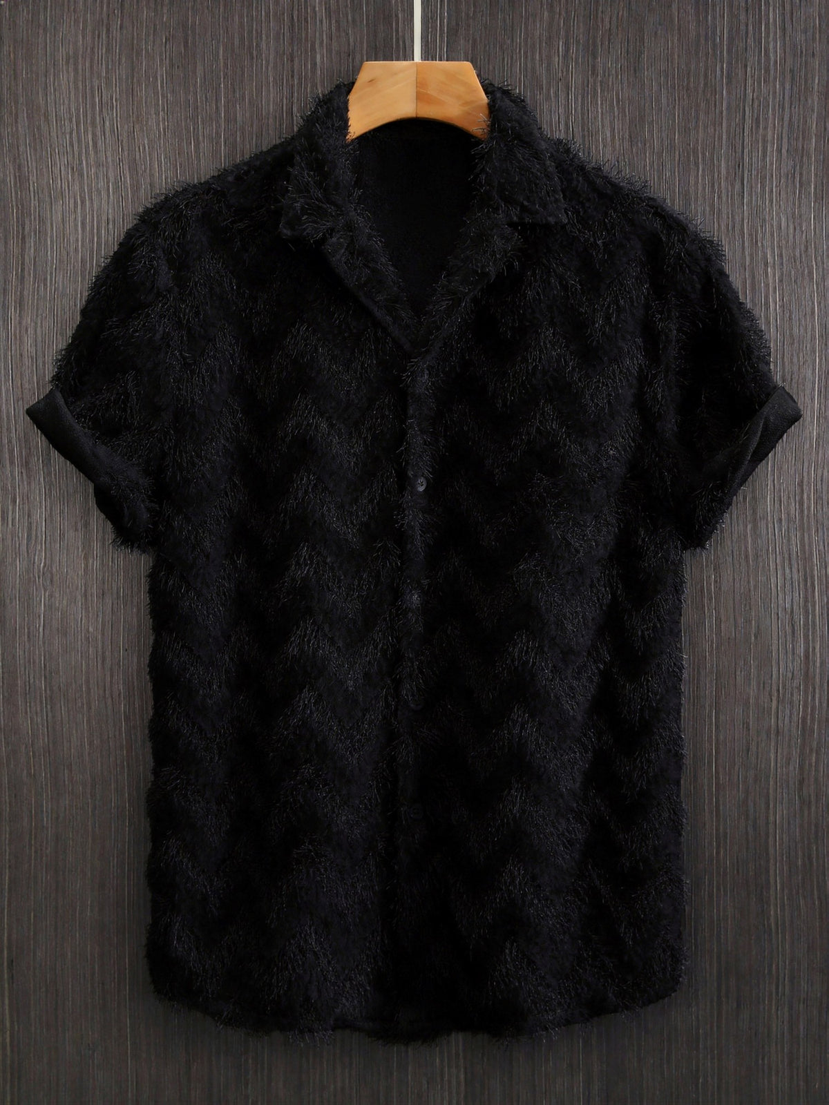 Rocco Fuzzy Shirt — Black
