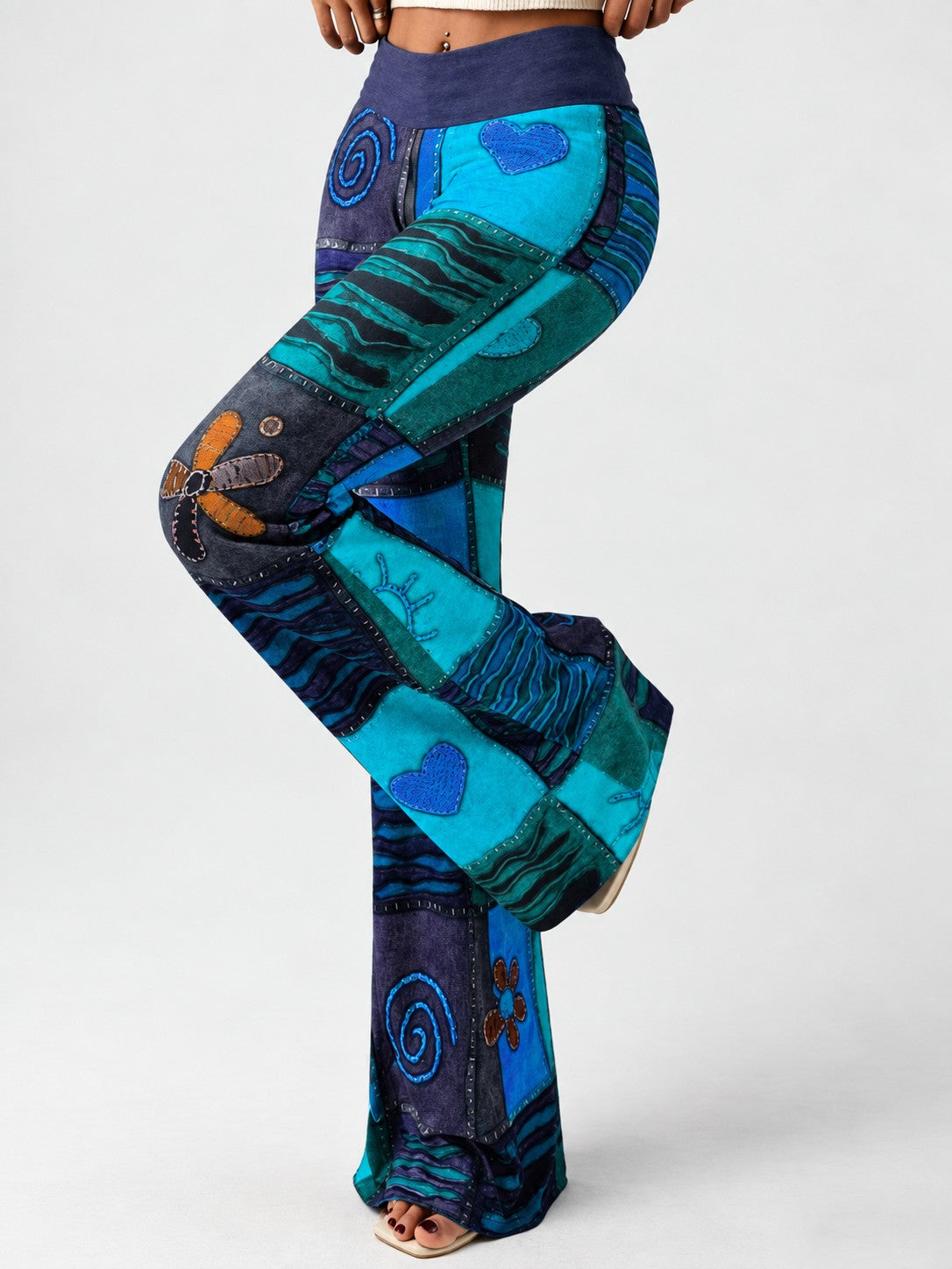 Liora Patchwork Flare - Blue