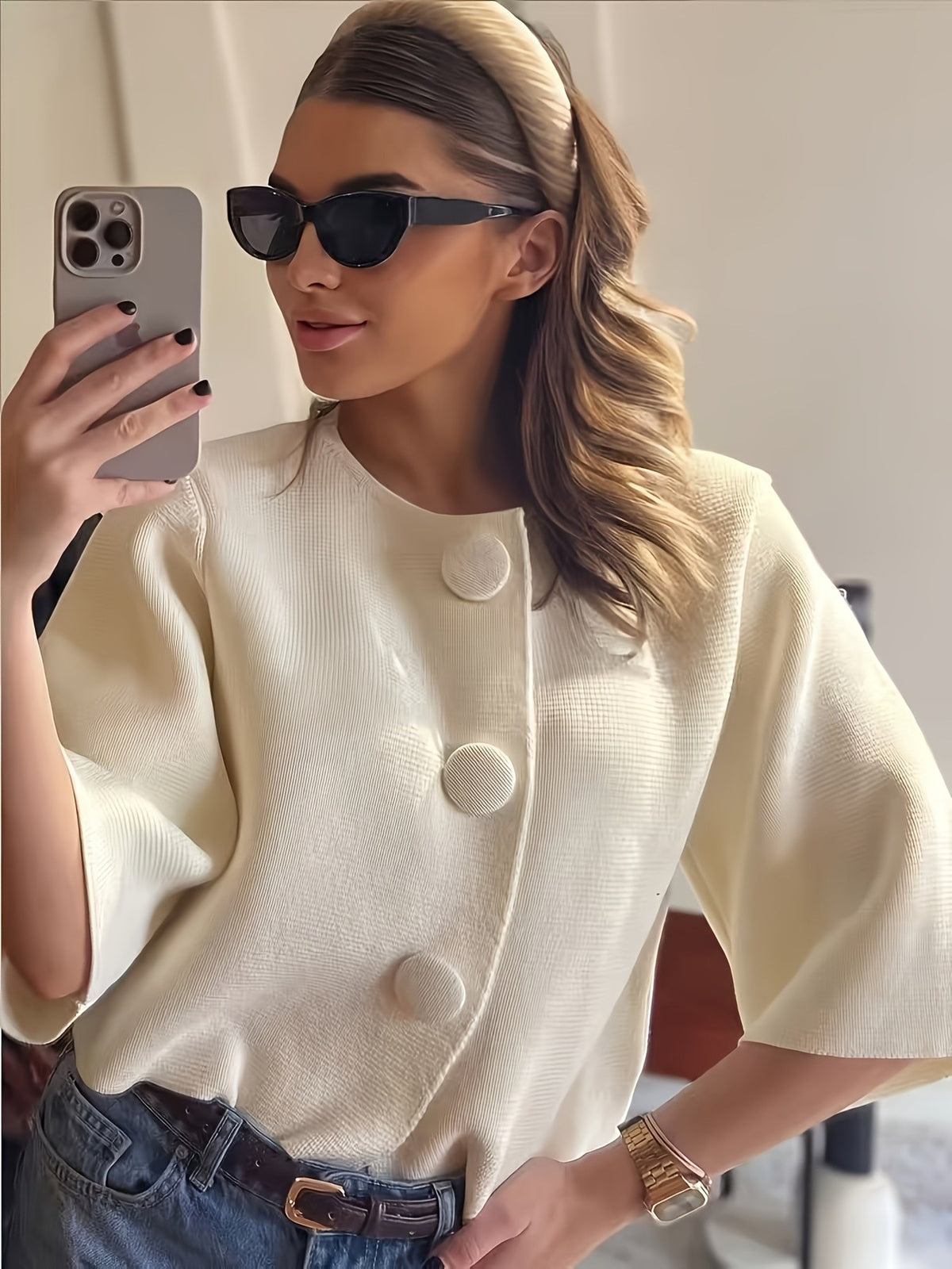Willa Boxy Crop Jacket - Cream