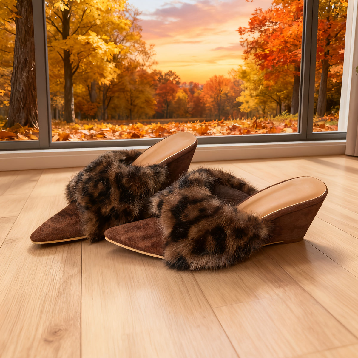 Nyx Wedge Mule - Dark Leopard