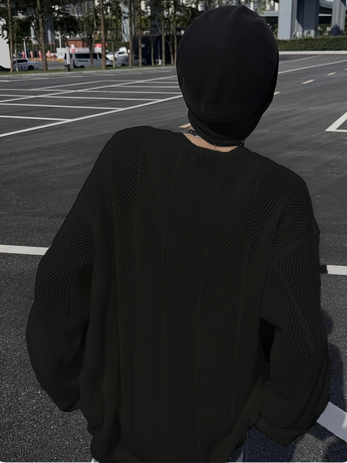 Orin Mesh Pullover - Black