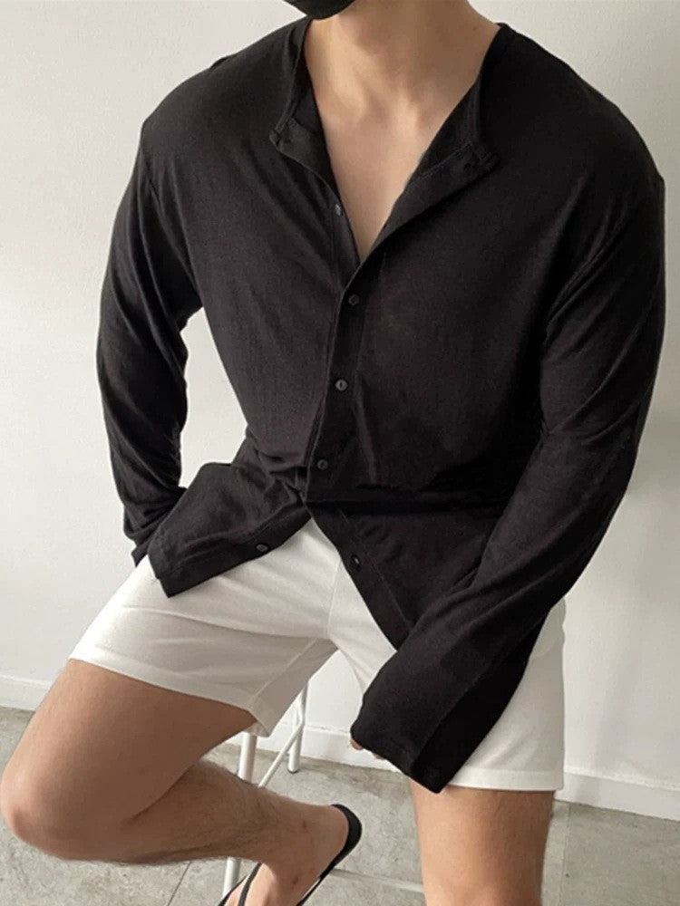 Cassian Slub Shirt - Black