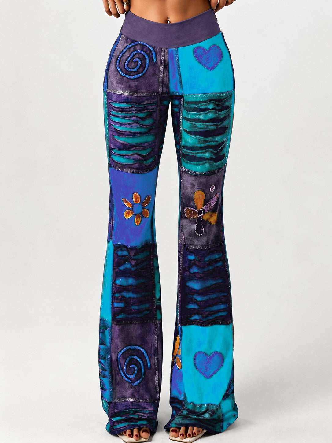 Liora Patchwork Flare - Blue