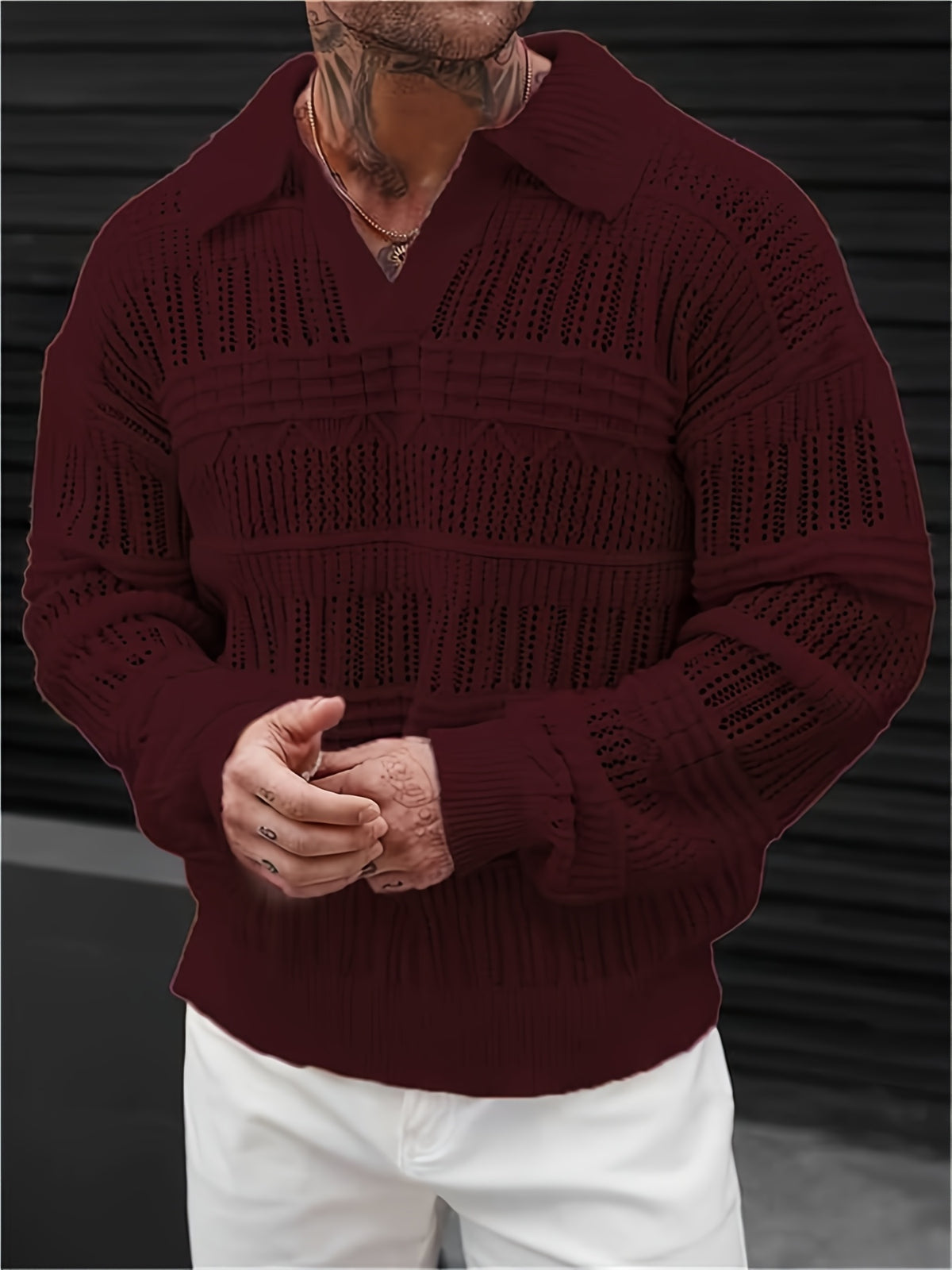 Toren Lattice Polo - Burgundy