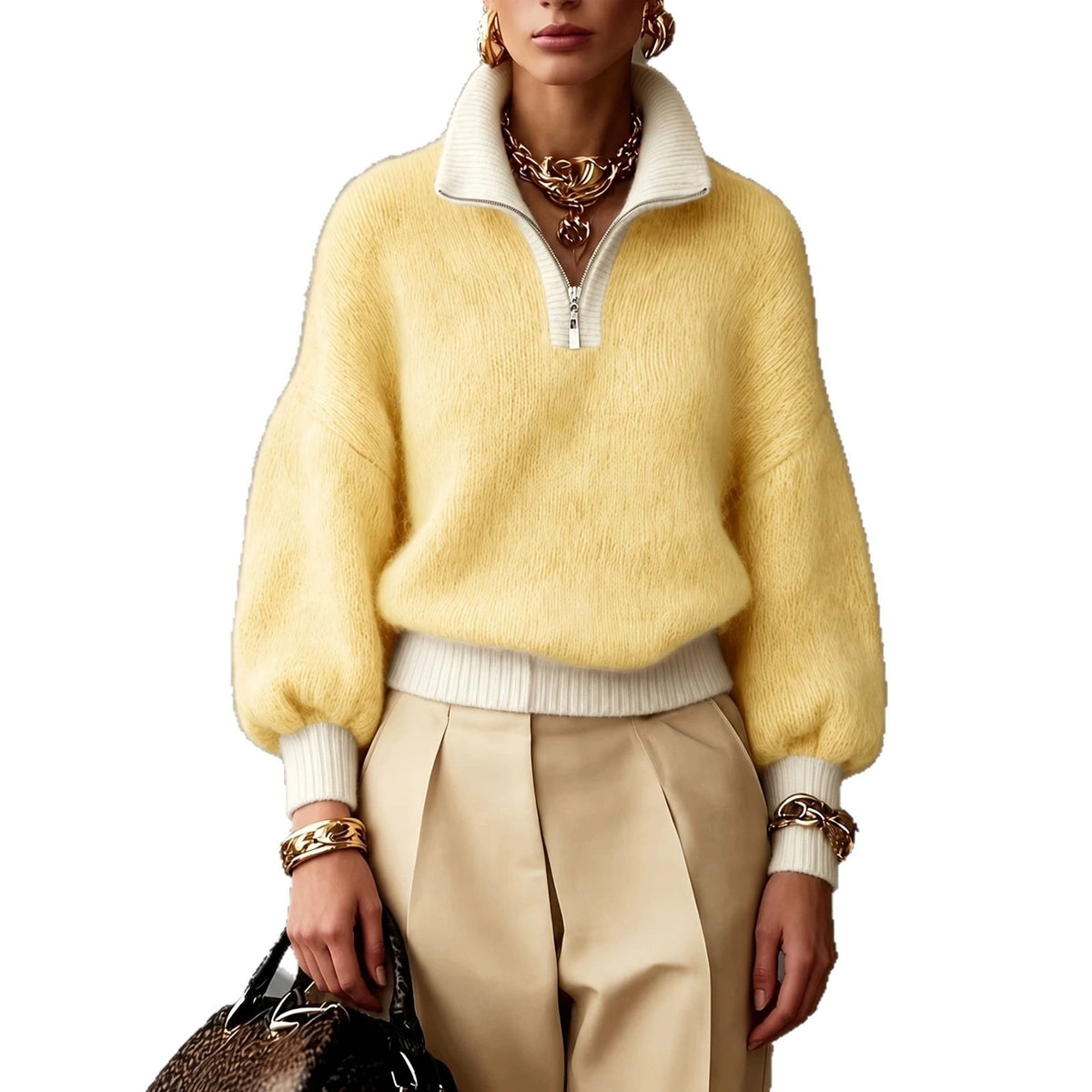 Freya Zip Pullover - Butter
