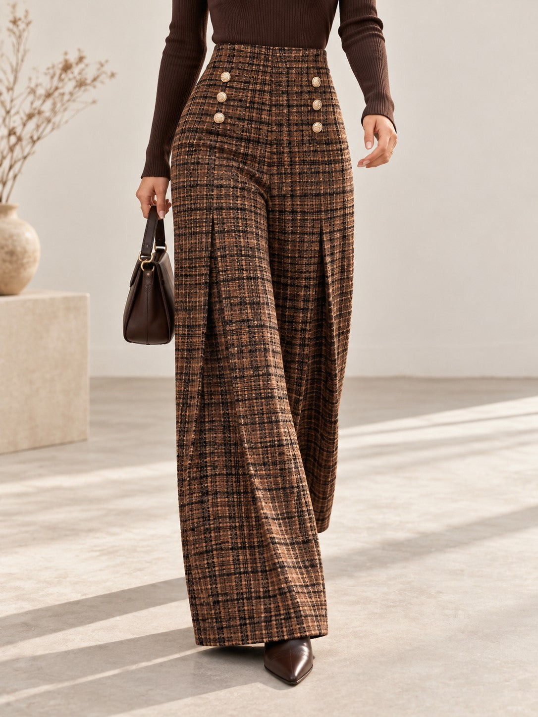 Thea Sailor Trouser - Dark Brown