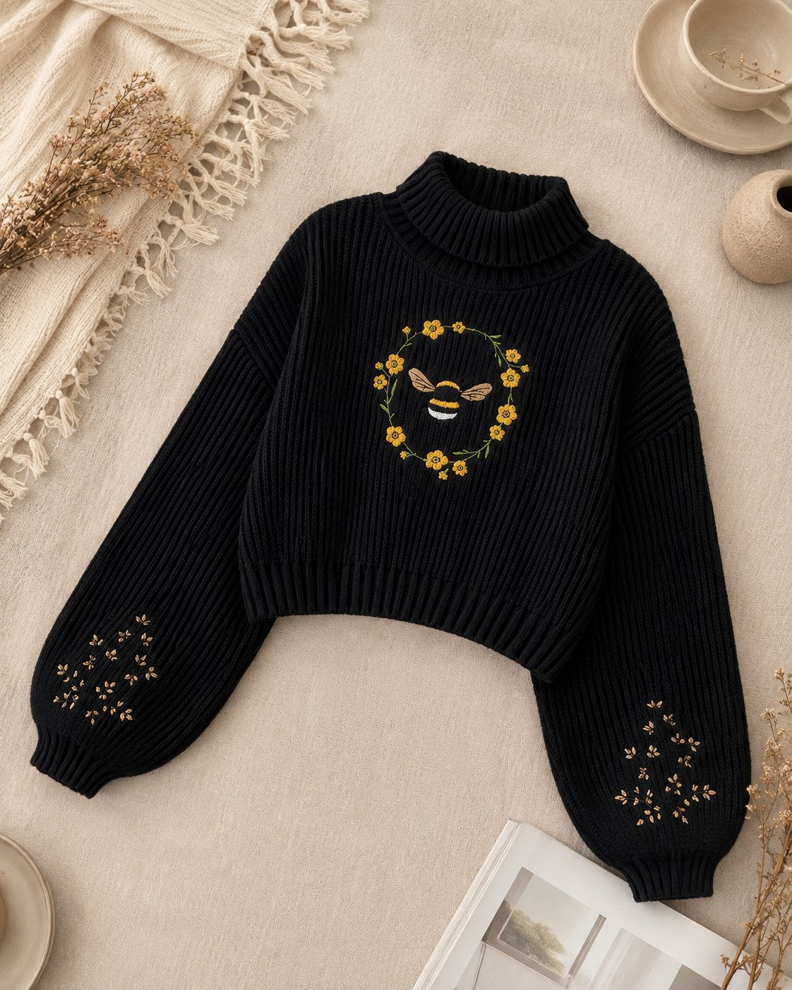 Elowen Knit Pullover — Black