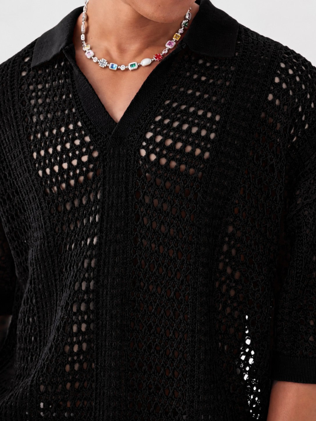 Milo Lattice Polo - Black