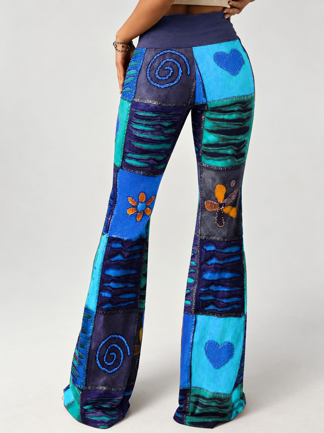 Liora Patchwork Flare - Blue