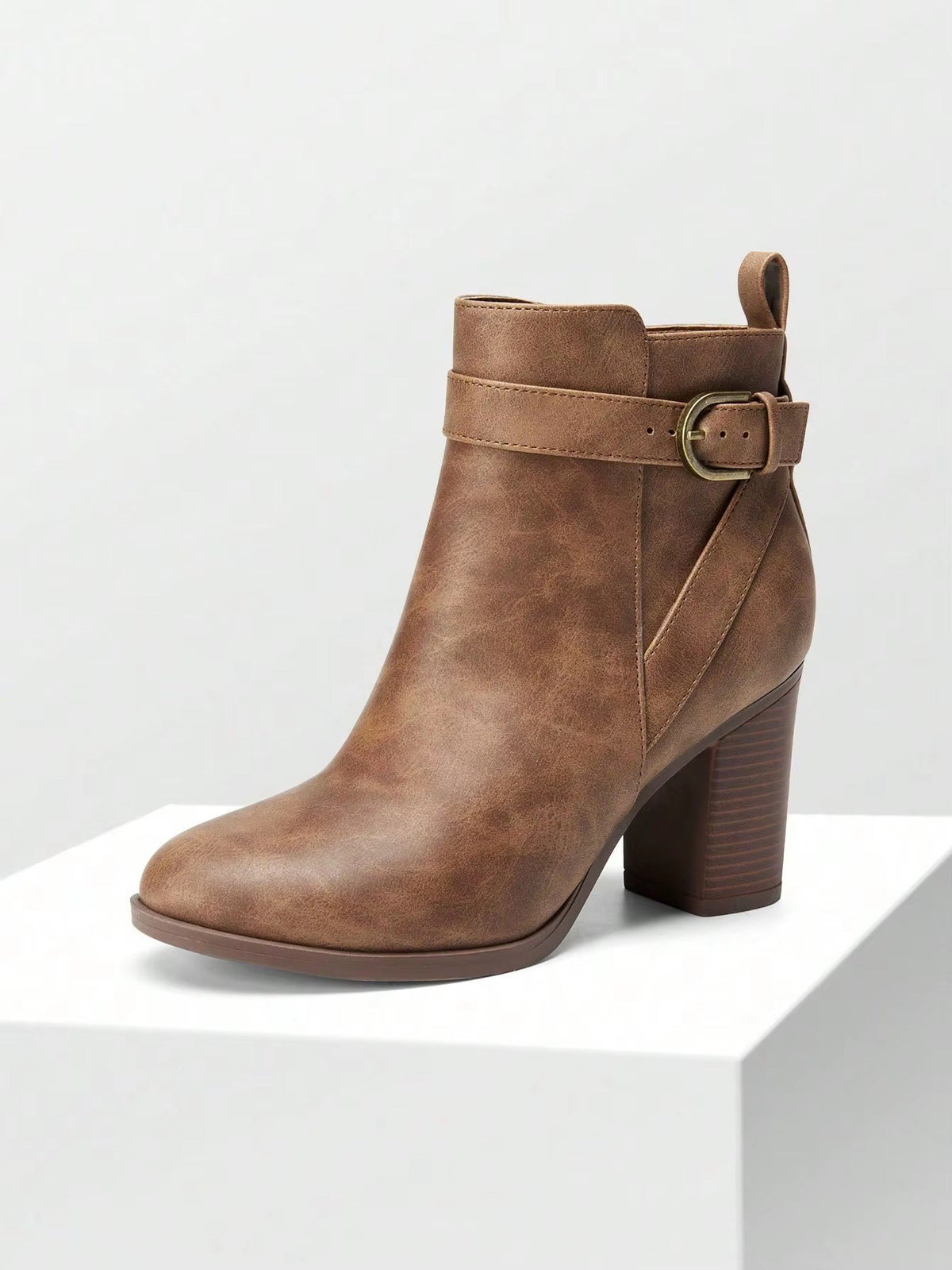 Clara Buckle Boot - Brown