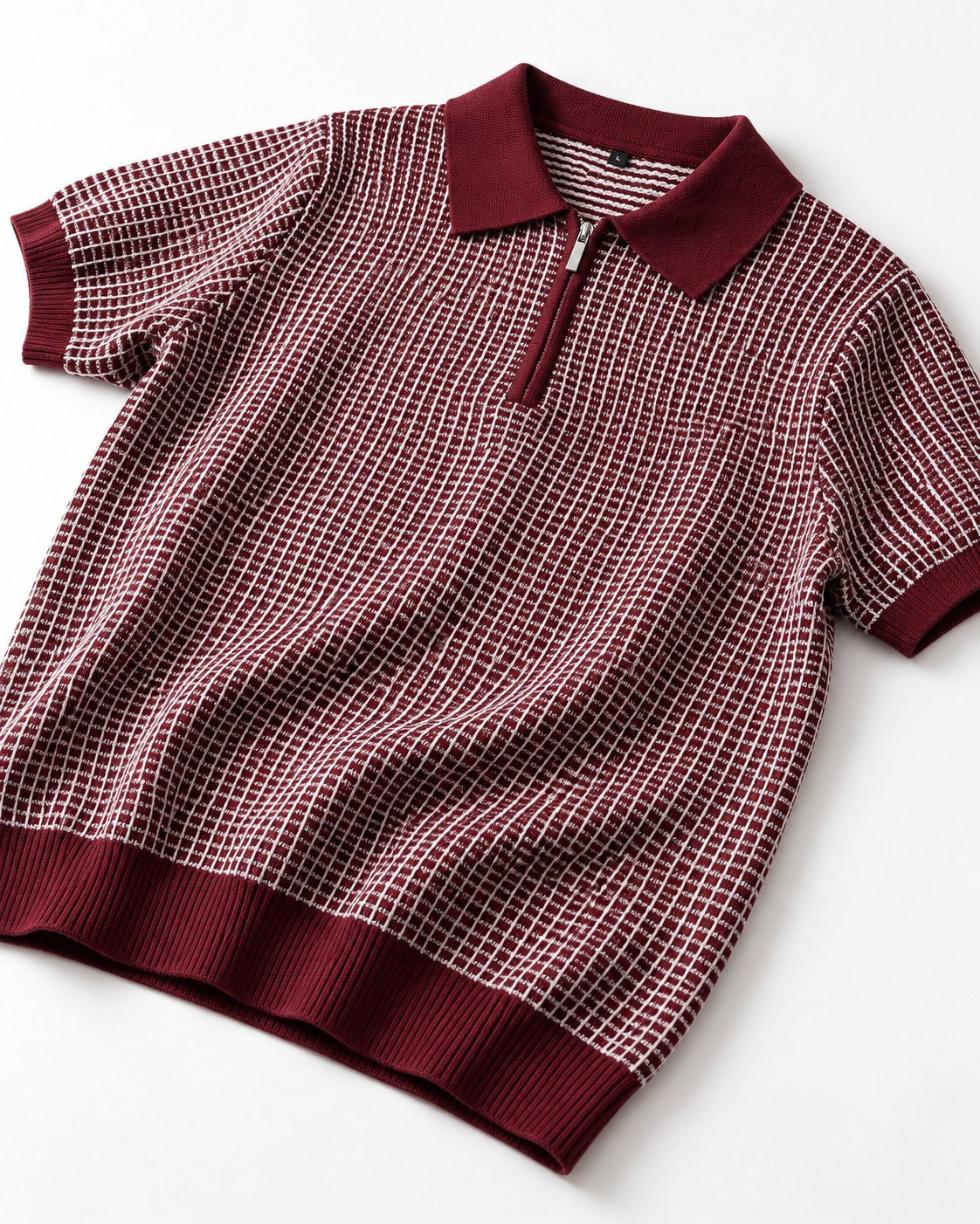 Beck Waffle Polo - Burgundy