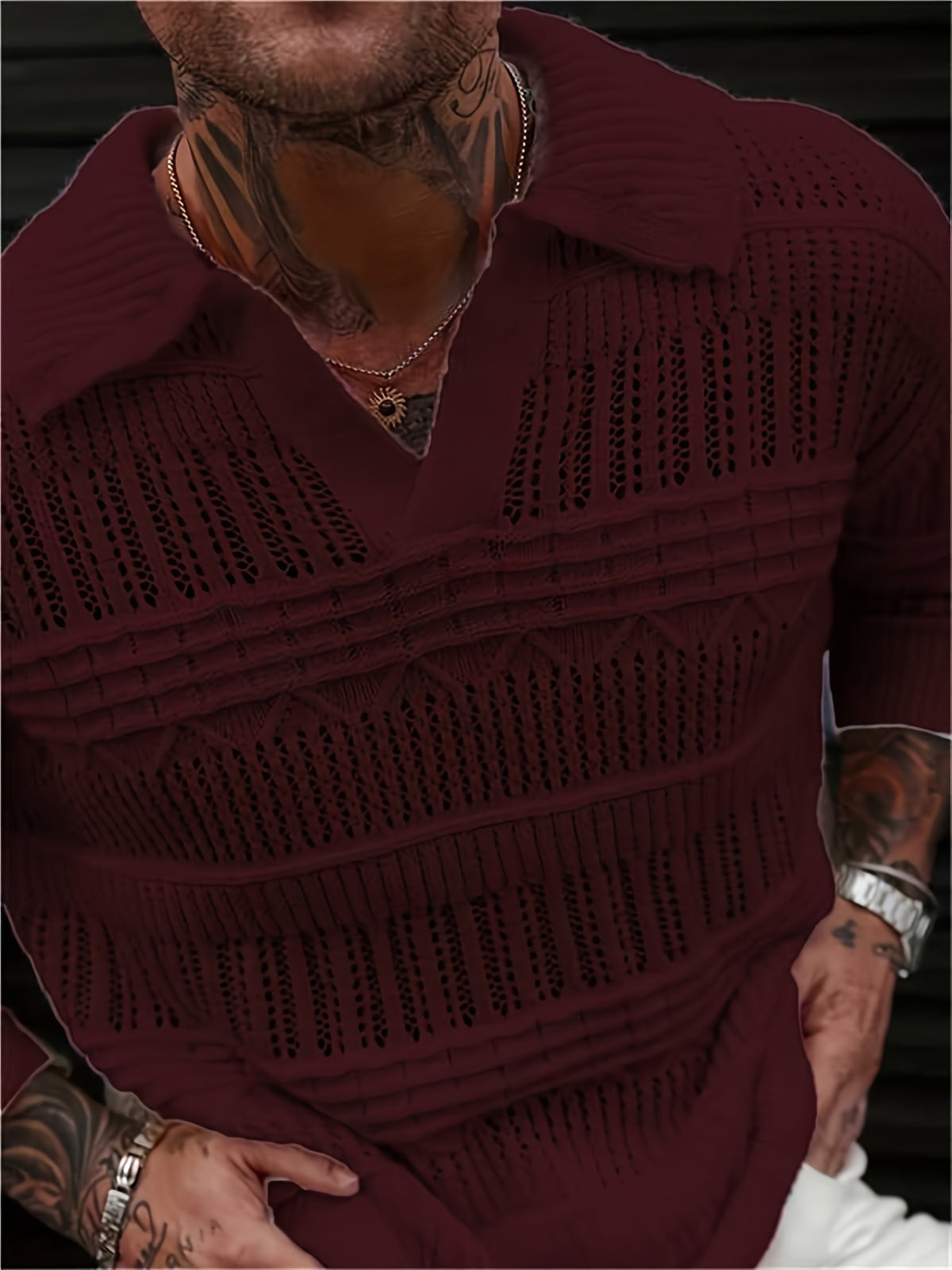 Toren Lattice Polo - Burgundy
