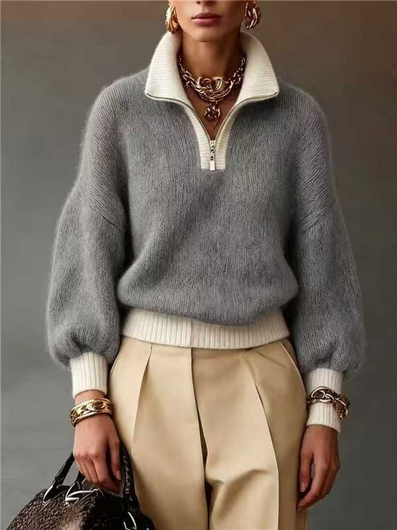 Freya Zip Pullover - Grey