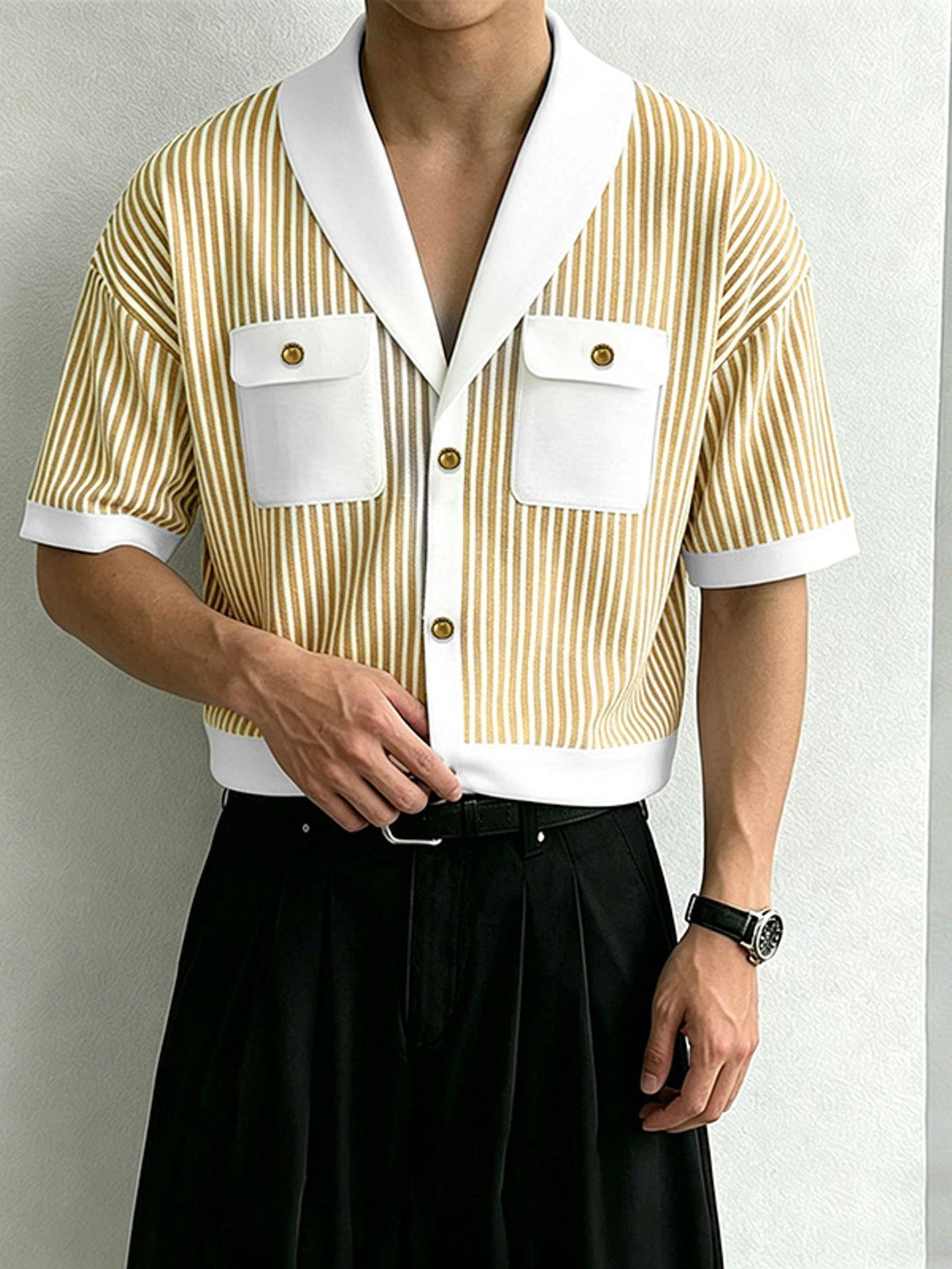 Tomas Stripe Shirt — Tan