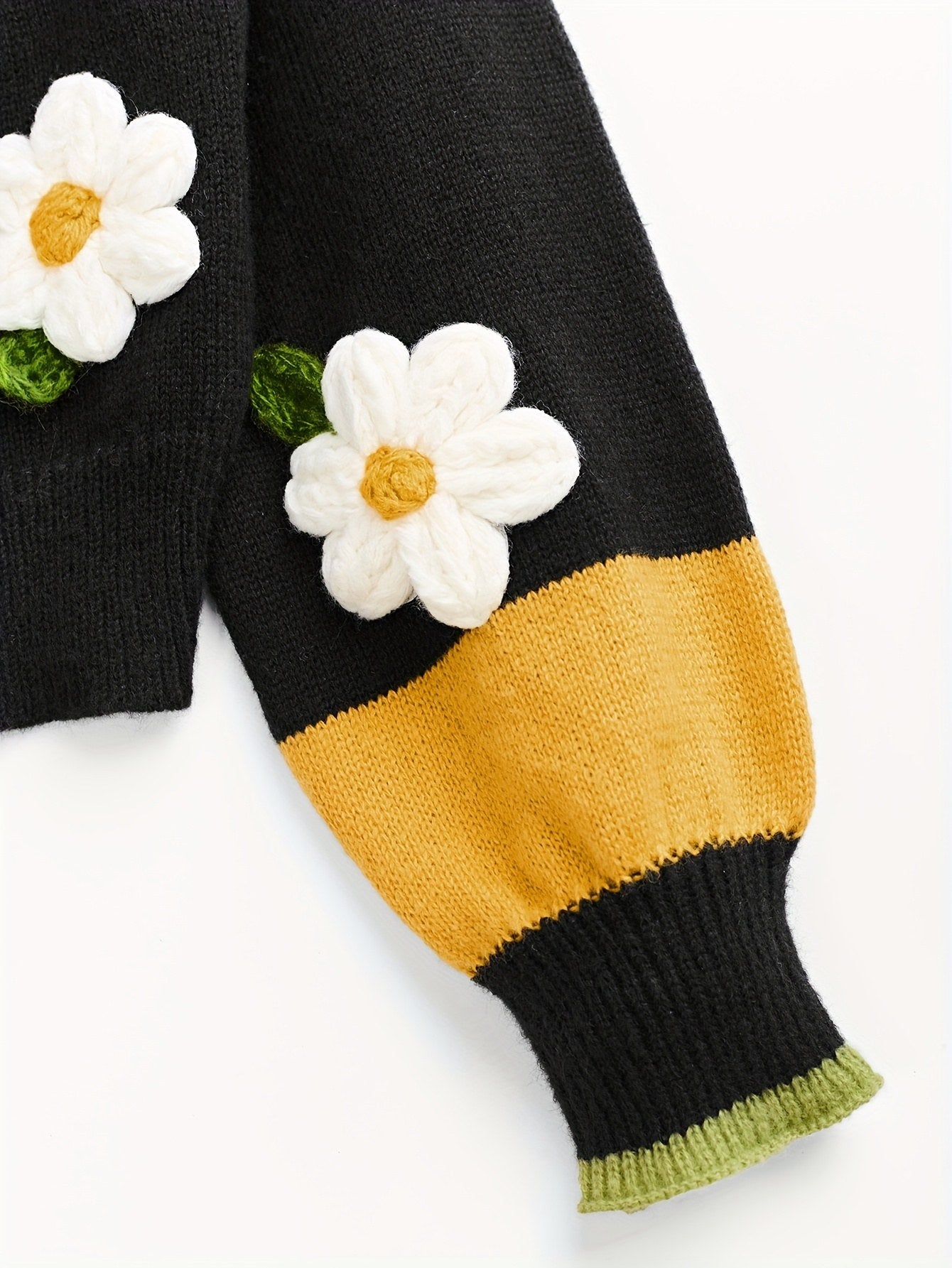 Posy Knit Cardigan — Black