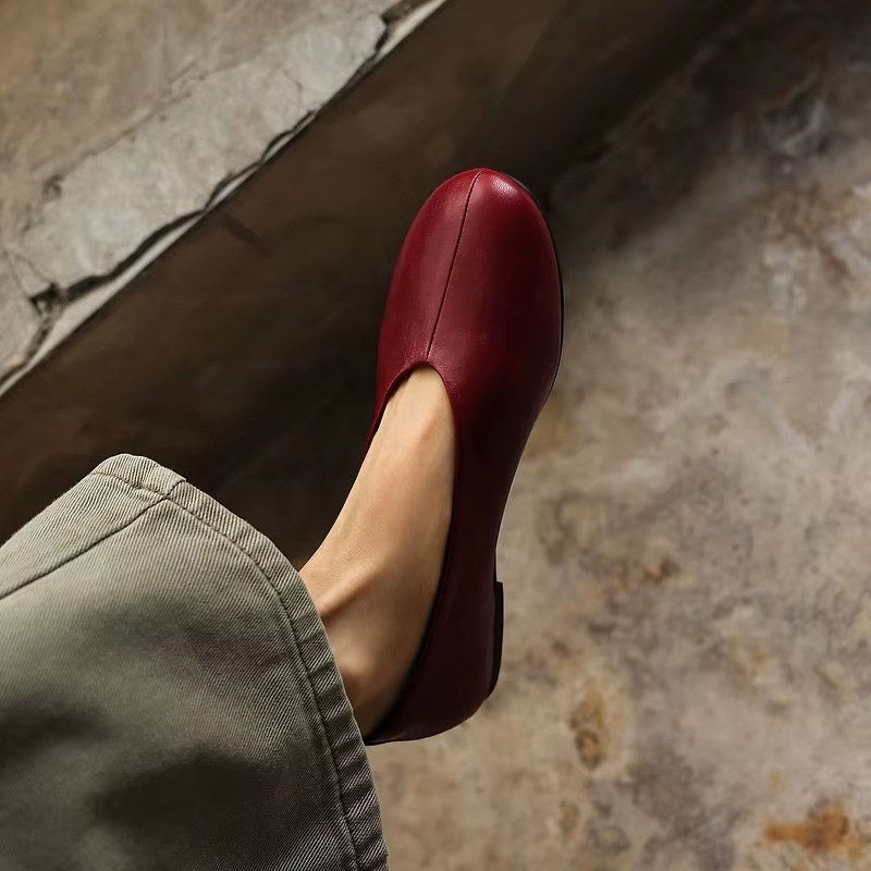 Nora Glove Flat - Burgundy