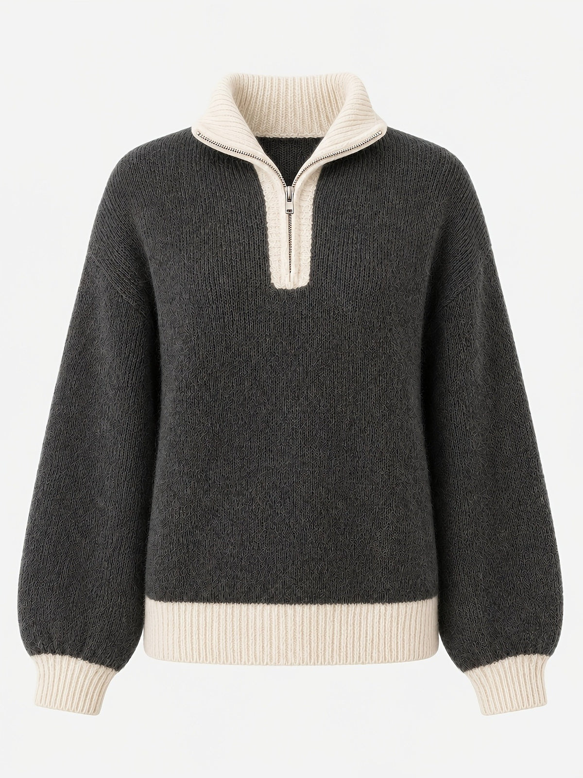 Freya Zip Pullover - Grey