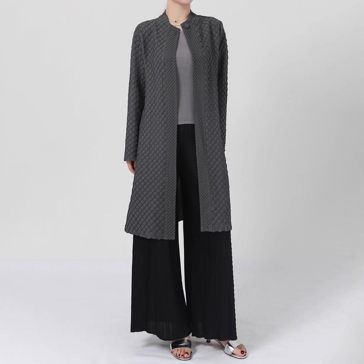 Maeve Lattice Duster - Grey