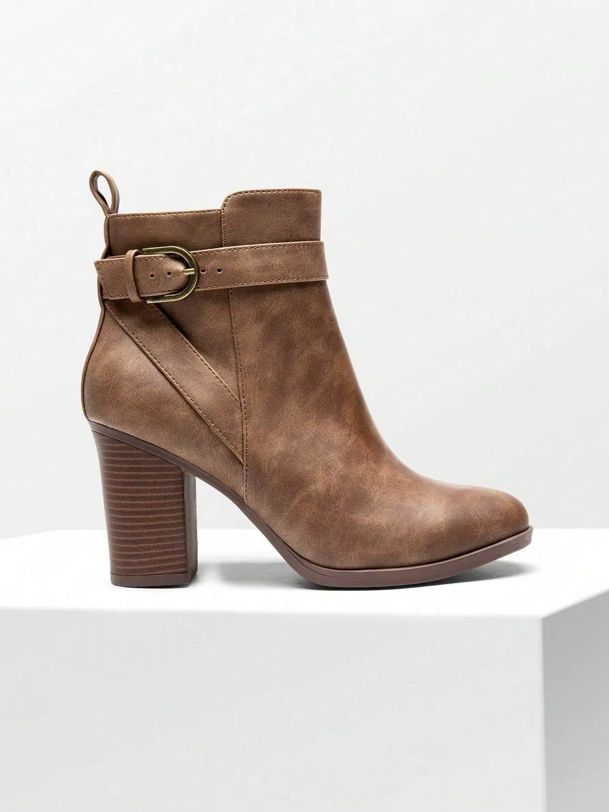 Clara Buckle Boot - Brown