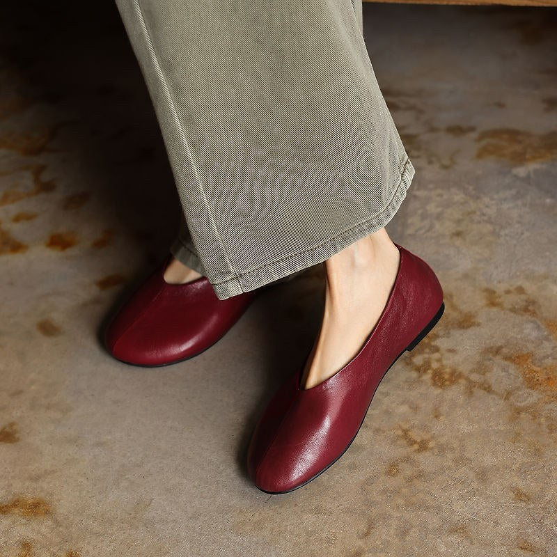Nora Glove Flat - Burgundy