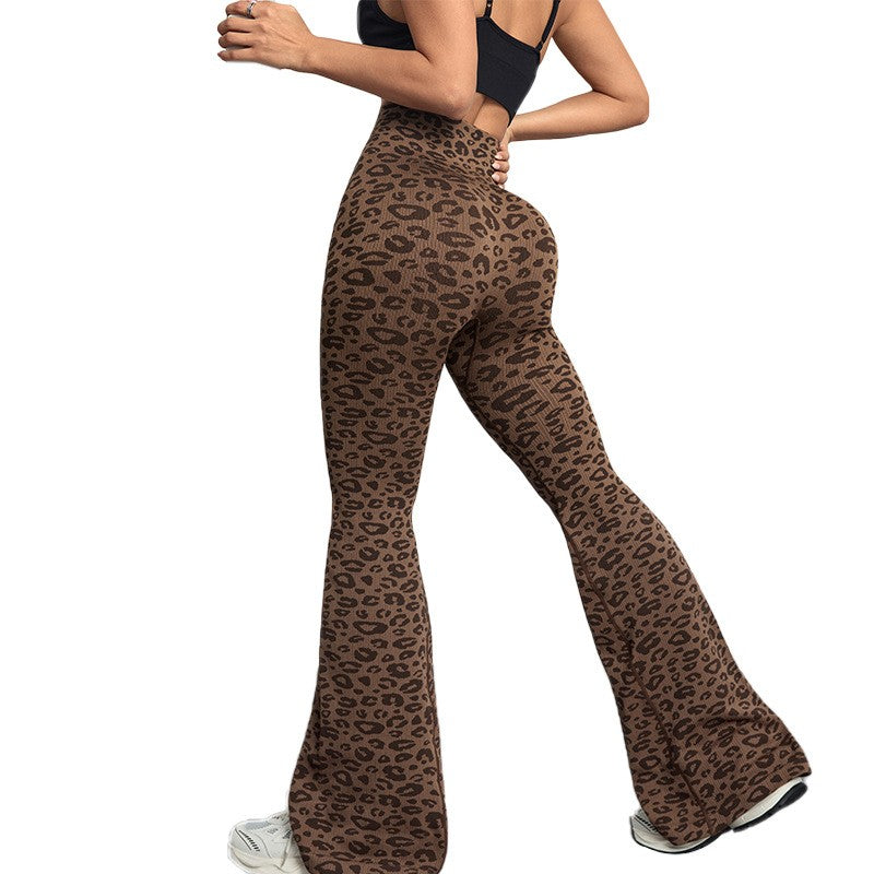 Nia Leopard Flare Pant - Coffee